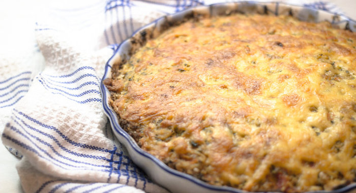 Открытый куриный пирог с овощами