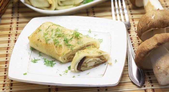 Блинчики с грибами