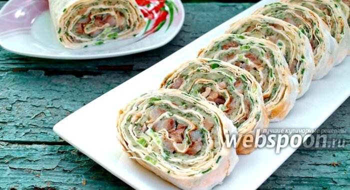 Рулет из лаваша с сельдью