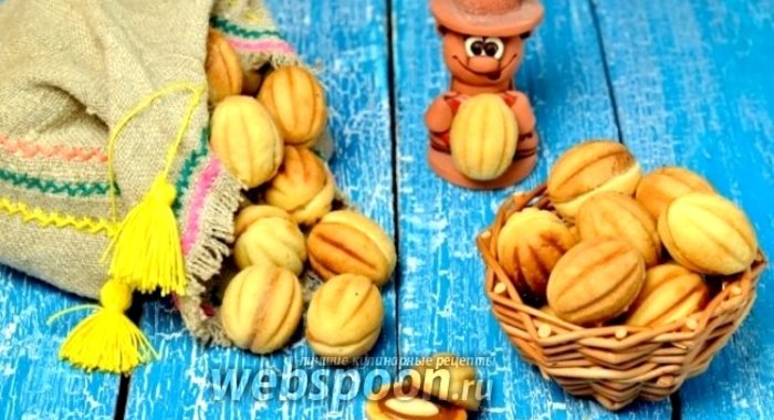 Печенье «Орешки» с варёной сгущёнкой и миндалём