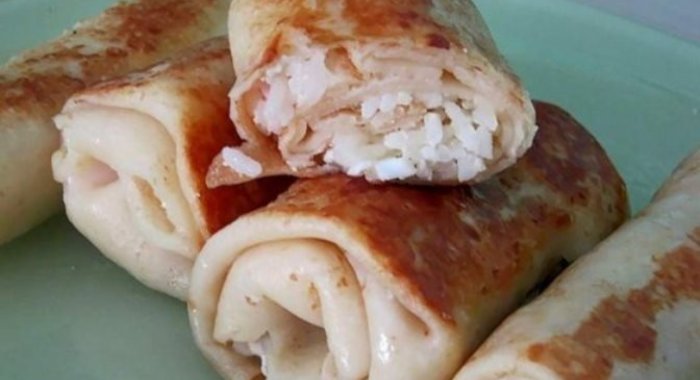 Блинчики с рисом и яйцом