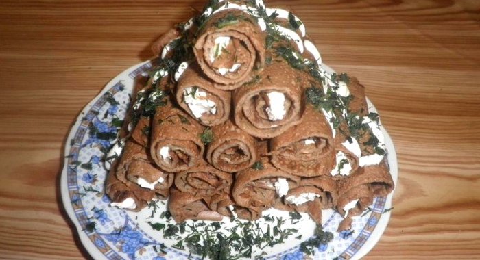 Печеночные рулетики с начинкой