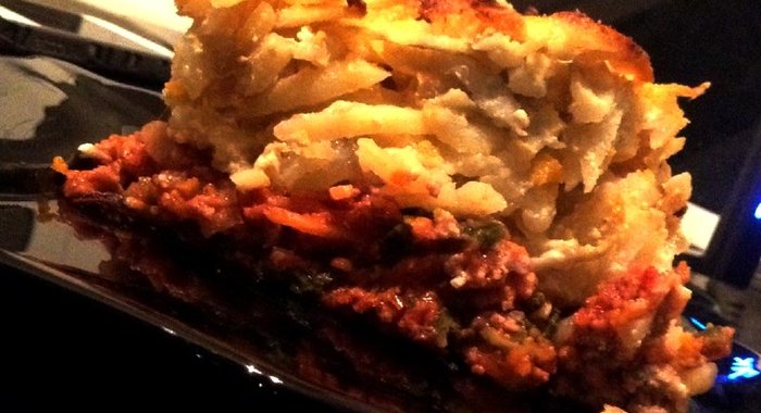 Мясная запеканка болоньезе