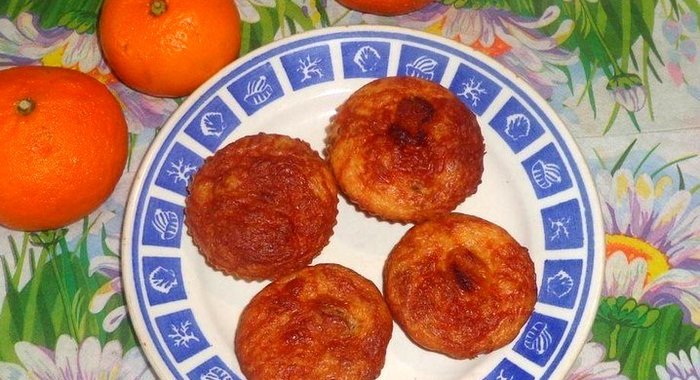 Кексы с сырно-мясной начинкой