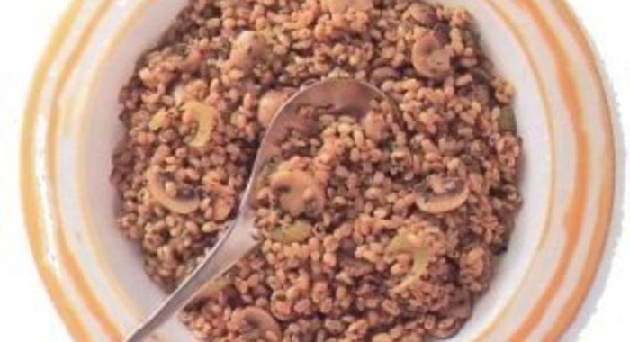 Плов из ячменя с грибами