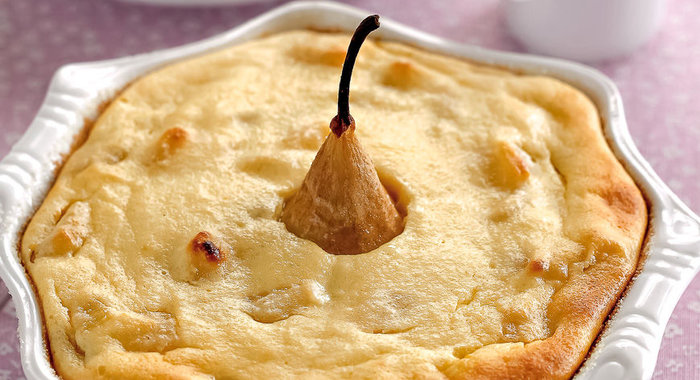 Творожная запеканка с грушами