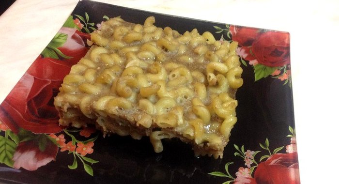 Печеночная запеканка с макаронами