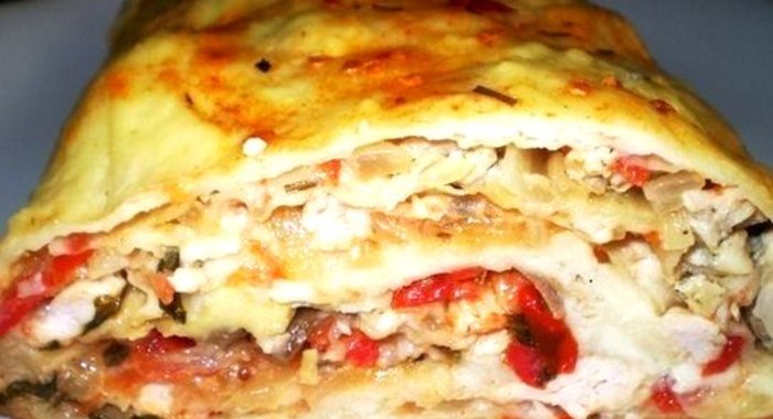 Рулет алла лазанья из тонкого лаваша