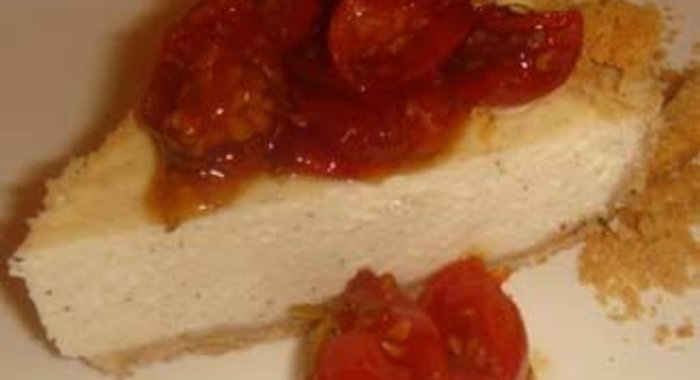 Чизкейк закусочный с джемом из помидоров черри