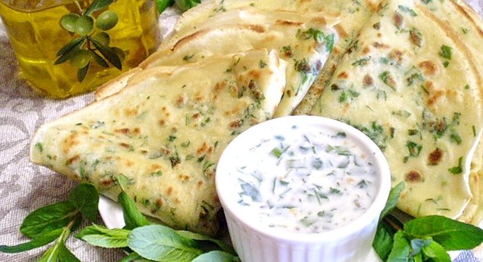 Блинчики с зеленью