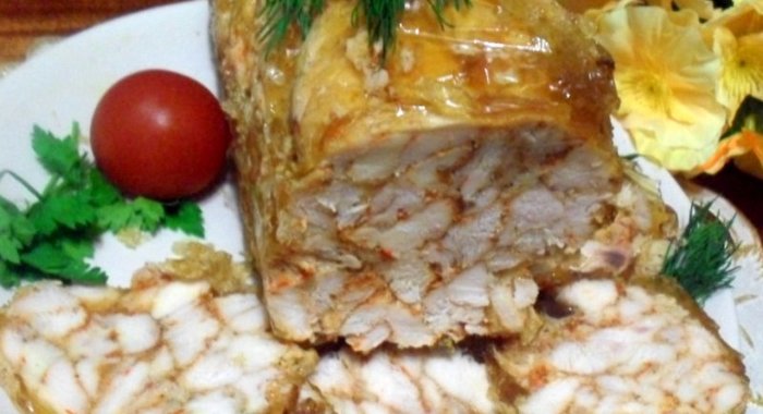 Рулет из курицы Мраморный