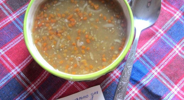 Суп с чечевицей и горохом