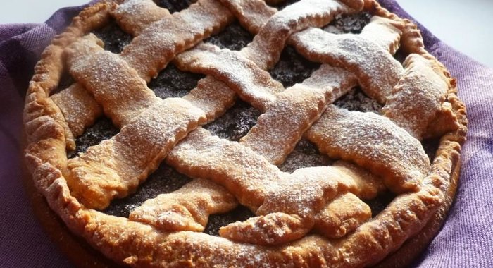 Постный пирог с черникой
