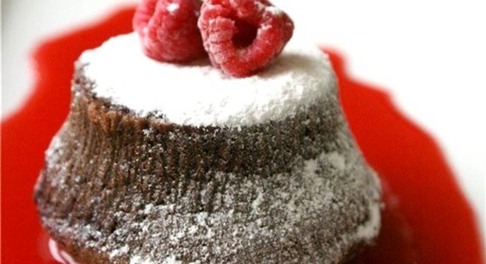 Тортино с горячим шоколадом