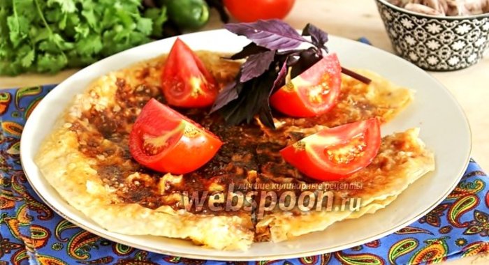 Пирог из лаваша на сковороде