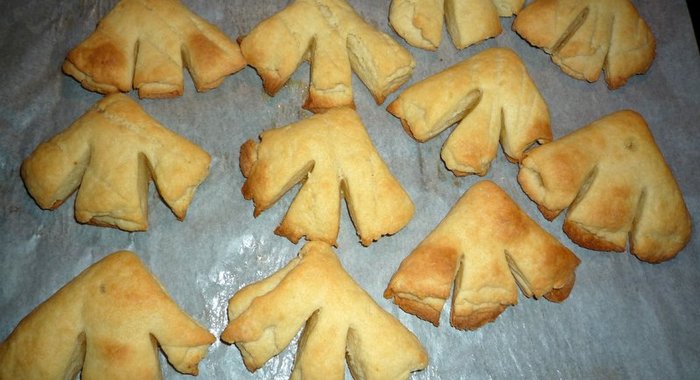 Творожное печенье «Гусиные лапки» на маргарине