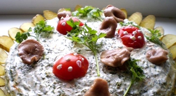 Торт Грибная поляна