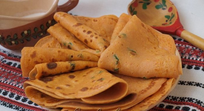 Блинчики на томатном соке