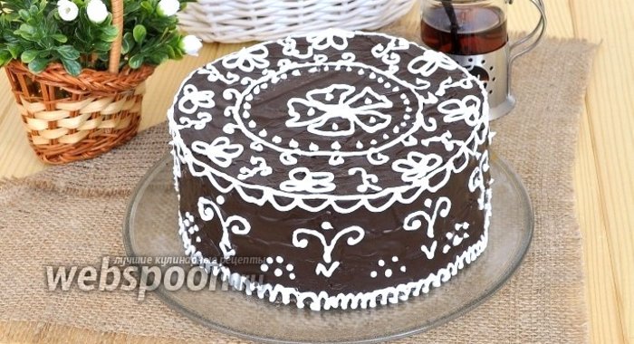 Шоколадный торт «Кружева»