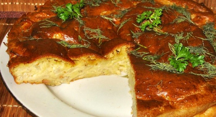 Капустный пирог на кефире