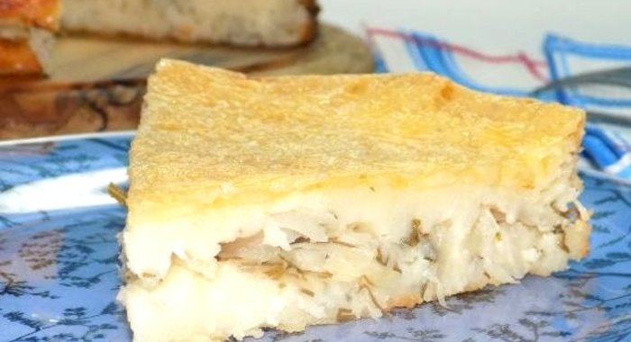 Пирог с капустой заливной на кефире