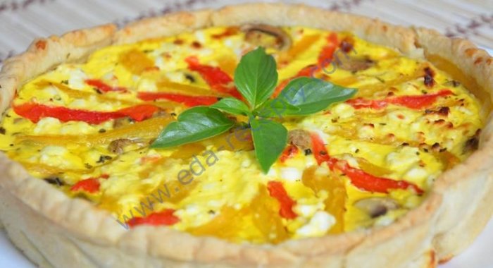 Французский пирог киш с запеченными овощами