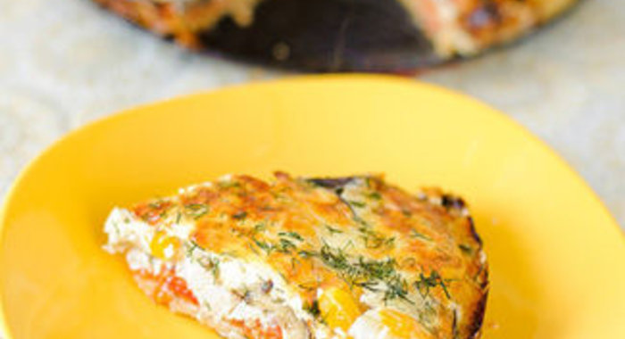 Пирог с курицей и баклажанами