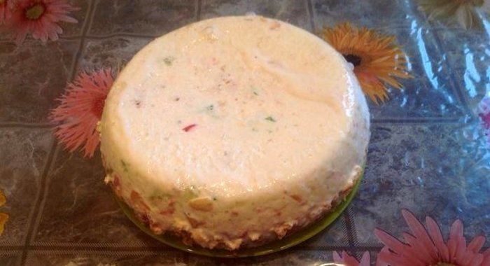 Торт Битое стекло с персиками