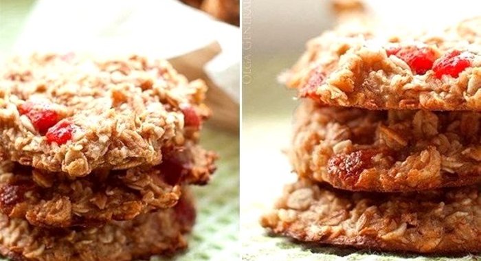 Овсяное фитнес-печенье с клубникой