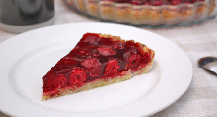 Вишневый пирог из творожного теста