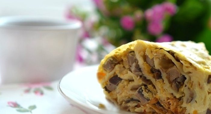 Пирог из лаваша с кефиром