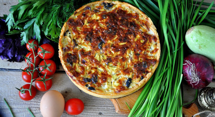 Пирог с творожно-овощной начинкой