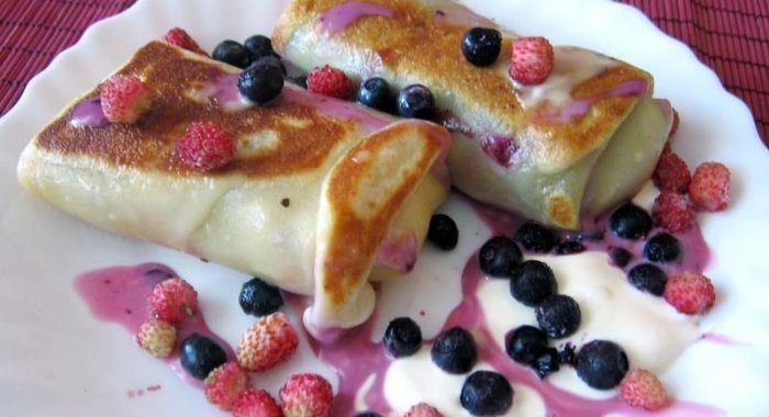 Блины с творогом