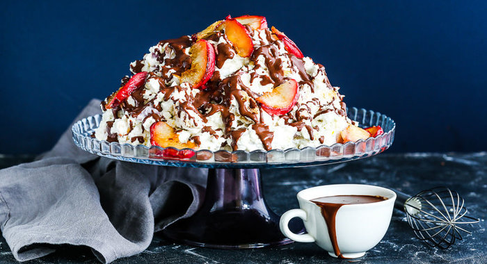 Торт Санчо-панчо с персиками