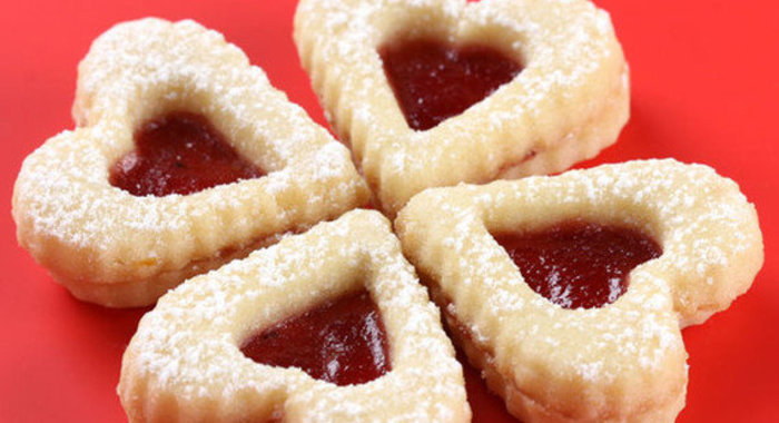 Сердечки с начинкой из джема