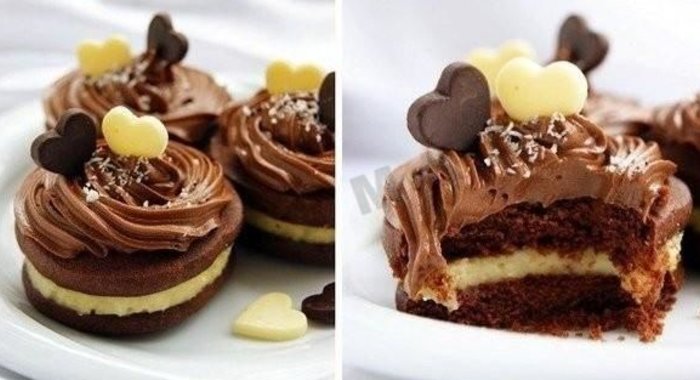 Шоколадное печенье с кокосовым кремом