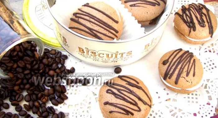 Шоколадно-миндальное печенье с меренгой
