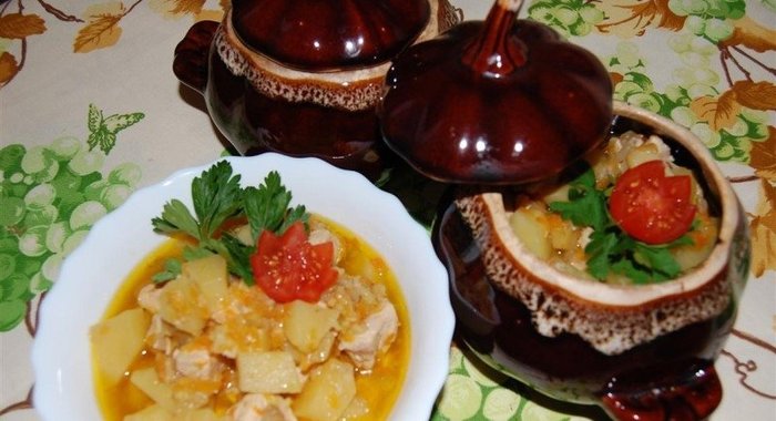 Жаркое в горшочке с картофелем