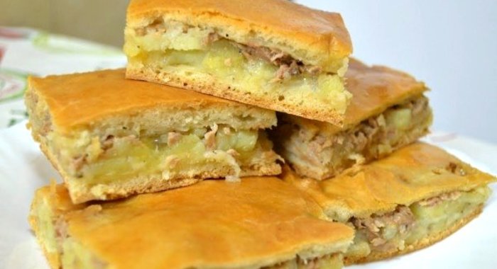 Творожный пирог с сайрой