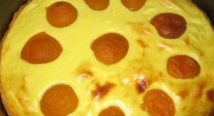 Творожный пирог с творогом и абрикосами