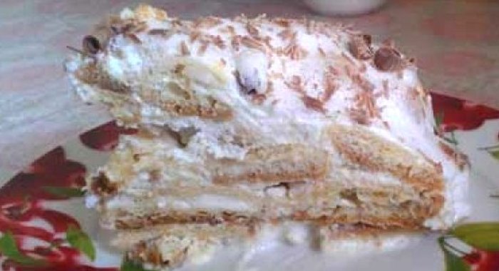 Нежный заварной торт со сметанным кремом