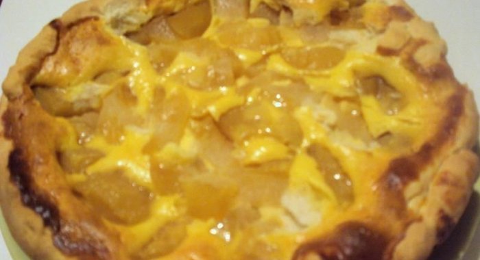 Творожный пирог с яблоками