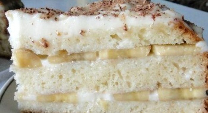 Банановый торт со сметанным кремом