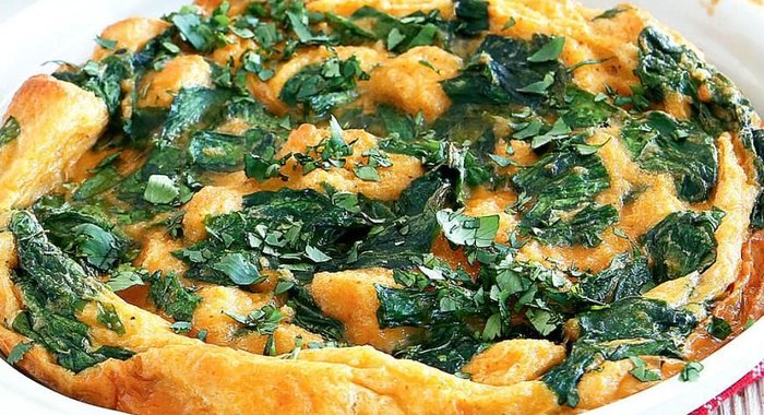 Запеченный зеленый омлет