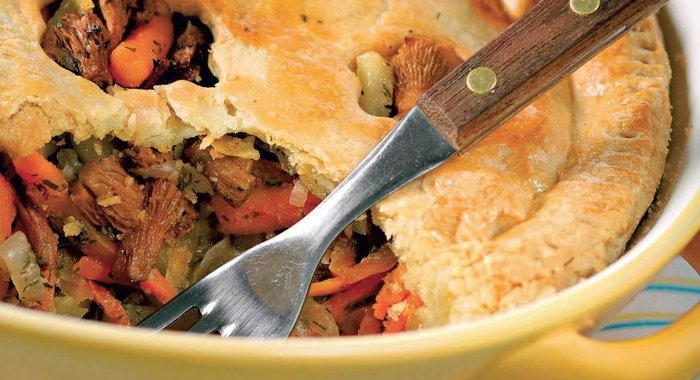 Пирог с лисичками