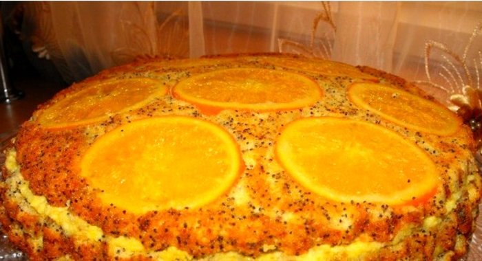 Торт апельсиновый с маком