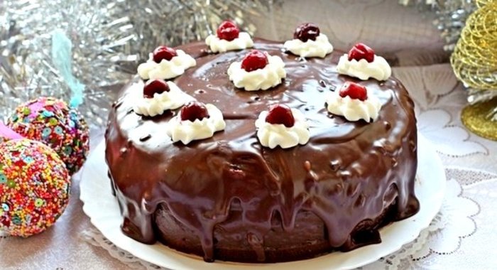 Шифоновый бисквит с вишней