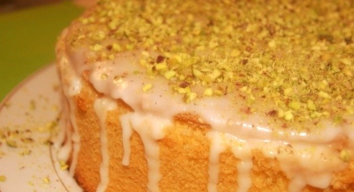 Лимонный бисквитный торт