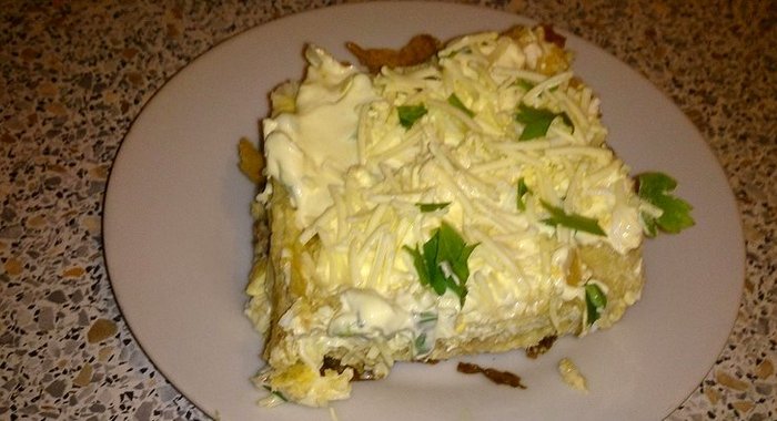 закусочный торт с консервой