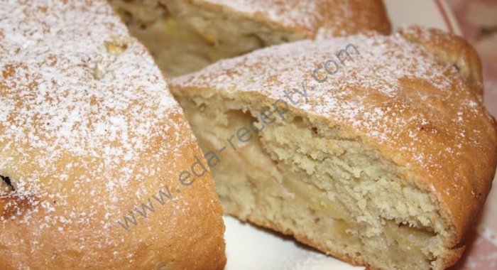 Пирог с яблоками на фруктовом кефире